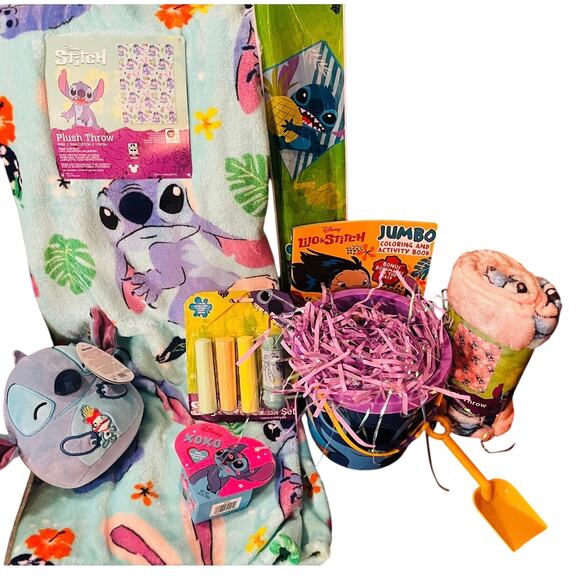 Stitch Easter adorable bundle 50 x 70 EasterThrow 40 by 50 small roll up throw